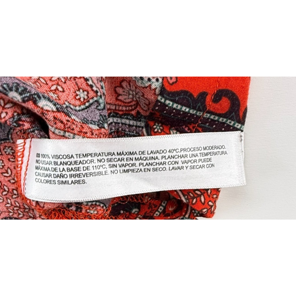 Denim & Flower Ricky Singh Mens XL Paisley Short Sleeve Button Up Shirt Red - Picture 6 of 8